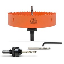6-1/4 inch Hole Saw with Arbor for Metal Wood Plastic, 159mm Bi-Metal Hole Cu...