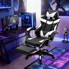 Height Adjustable Recliner Swivel Ergonomic Office PC Gaming Chair with Footrest