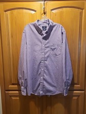 Chaps Stretch Easy Care Long Sleeve Casual Purple Check Dress Shirt Men's XXL