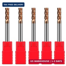 5Pcs 1/8"(3mm) Carbide Square End Mill for Alloy Steels/Hardened Steels