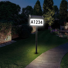 Solar LED House Number Sign 3-Color Waterproof Outdoor Yard Street Home