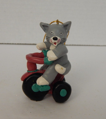 Classic I-D ~ Cat on Tricycle Christmas Ornament