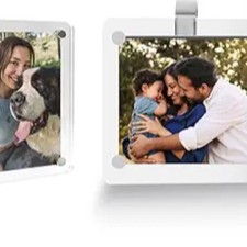 Car Sun Visor Photo Holder, Universal Magnetic Photo Clip, 3.2x3.2 Transparent