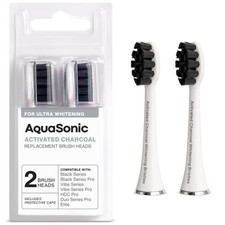 AquaSonic Genuine Standard Replacement Brush Heads 2 Count Pack of 1 , White