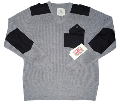 ALPS & METERS Patrol Knit Sweater Merino Wool Mens LARGE Contrast Gray Blk $300