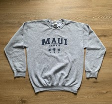 Vintage Maui Hawaii Crewneck Sweatshirt 50/50 Gray Medium Pullover