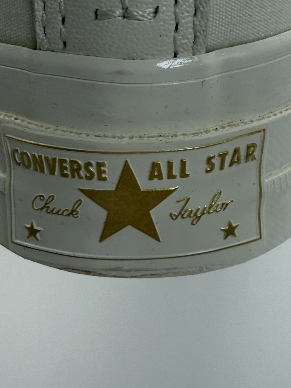 Converse White Gold Leather Trim High top Unisex Men’s 8 Women’s  Size 10 thumbnail 22