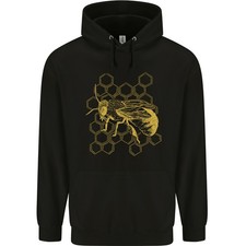 Ein Bienen Design Herren 80% Baumwolle Kapuzenpullover