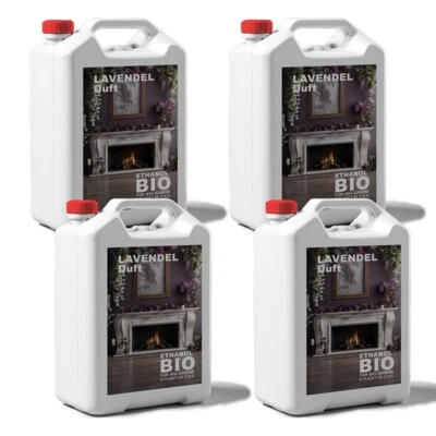 DTP-SOFT 20 Litri Bioetanolo 100%| Per Caminetti | 4x5L | Profumo Rilassante di Lavanda