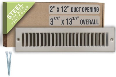 Fits 2x12 Duct Opening | Toe Kick Vent Cover by Handua | Cabinet Toe Kick Space