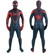 Upgraded Miles Morales Spider-Man Jumpsuit Cosplay Costume Halloween Adult Kids