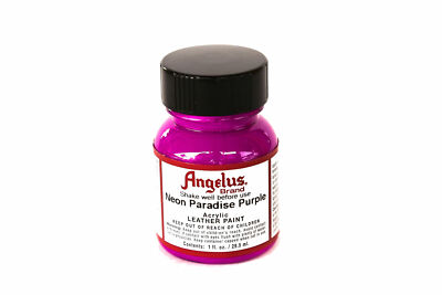 Angelus Acrylic Leather Paint Water Resistant  Neon Paradise Purple - 1 Fl.OZ 