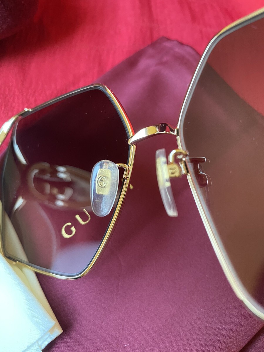 Gucci GG1322SA 002 Gold-Ivory/Brown Oversized Gradient