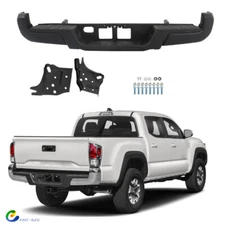 TO1103125 Rear Step Bumper Powdercoated Black Steel For Toyota Tacoma 2016-2023