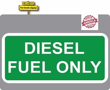 Diesel Fuel Only Green/White Decal Sticker Made in America 2.5x5.25 p5
