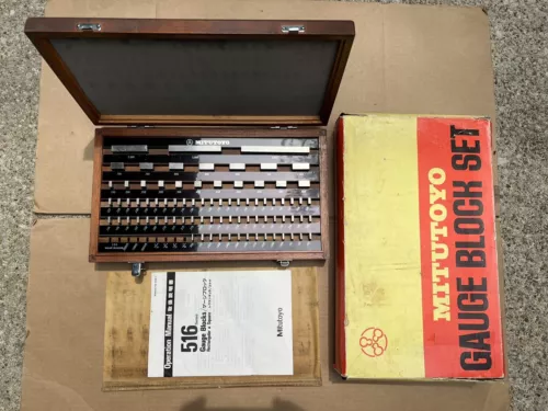 Mitutoyo 516–904 BE1-81-B Grade B 81 Piece Rectangular Gage Gauge Block Set