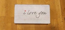 decorative wooden signs - I Love You - White