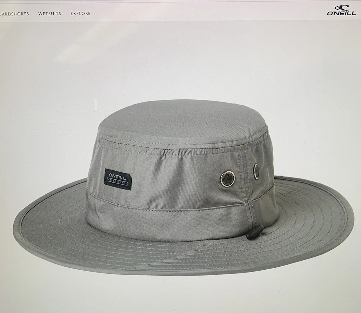 NEW O’Neill Lancaster Bucket Hat BOONIE Surf Camp Hike Beach Gray UPF 50+ Tags