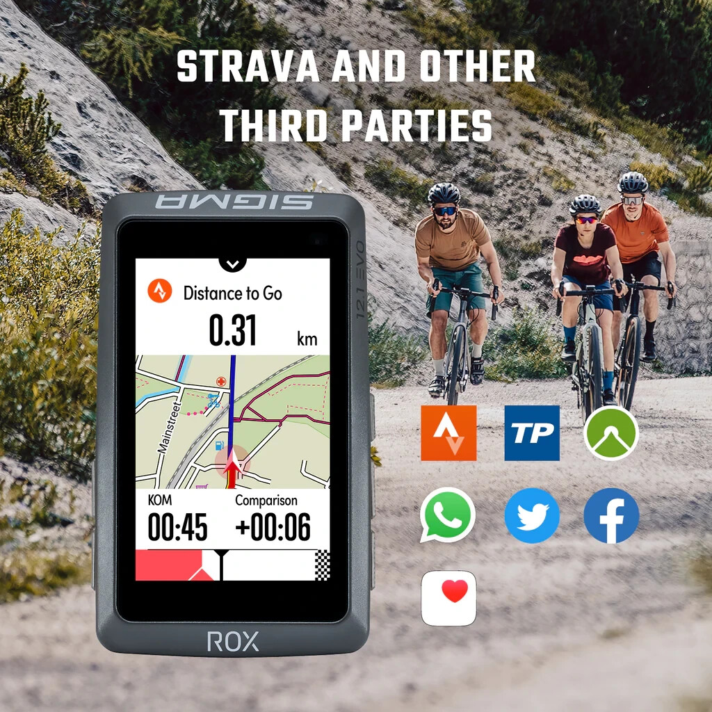 SIGMA ROX 12.1 EVO GPS Bike Computer 2000 Lumens, Navigation, E-Bike, Strava