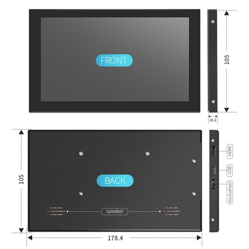 7“ HDMI IPS Touch Monitor Touchscreen Display 1024x600 Screen for Raspberry Pi 5 - Picture 2 of 8