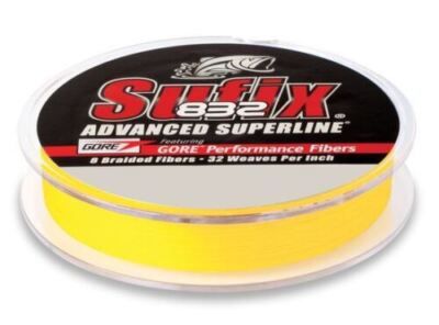 Sufix 832 Advanced Superline Hi Vis Yellow 300yd 50lb Test Fishing Line 660-150Y