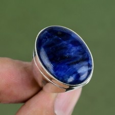 Sodalite Gemstone Ring 925 Sterling Silver Statement Ring Available In Ring Size