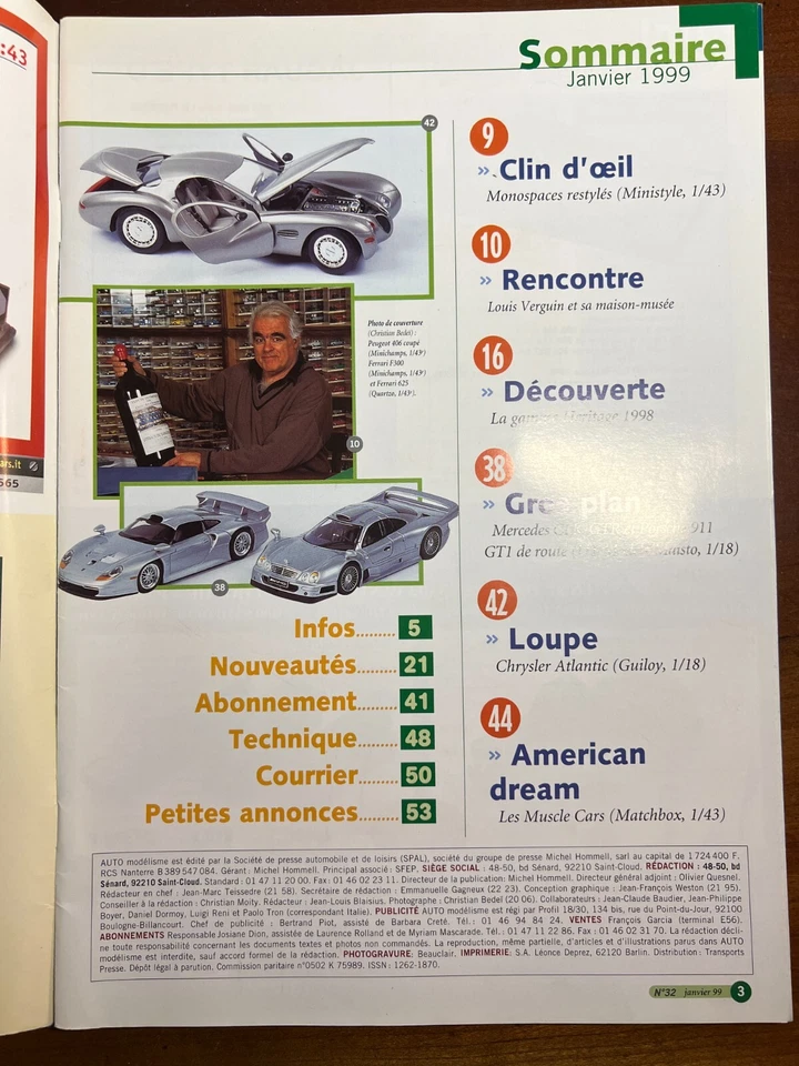 Auto Modélisme n°32 du 1/1999; La gamme Héritage/ Les muscle cars (Matchbox 1/43 - Photo 2/2