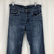 7 For All Mankind Relaxed Denim Blue Jeans Button Fly T521380S Sz 31 USA