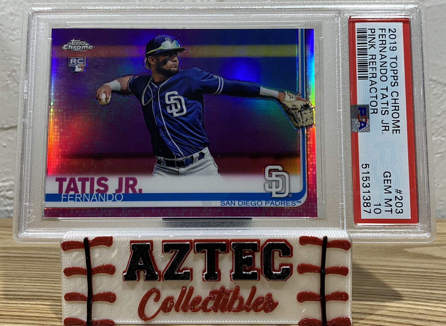 2019 Topps Chrome Fernando Tatis Jr Pink Refractor #203 RC- SD Padres- PSA 10!