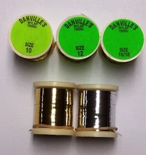 Danville DOUBLE SIDED GOLD & SILVER FLAT MYLAR TINSEL 10 Yard Spool Fly Tying