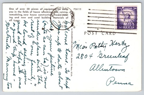 Olshan Lumberyard Truck & Trailer Equipment Rental Houston TX 1962 Postcard - Picture 2 of 2