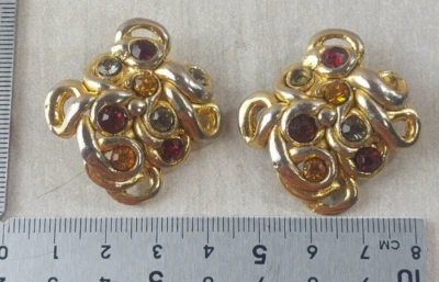 Ancienne paire de boucles d'oreilles, clip, Taratata, vintage - Photo 1/4
