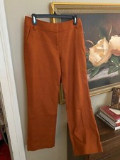 Tory Burch Orange Woven Womens Cotton Retro Leg Pants 6