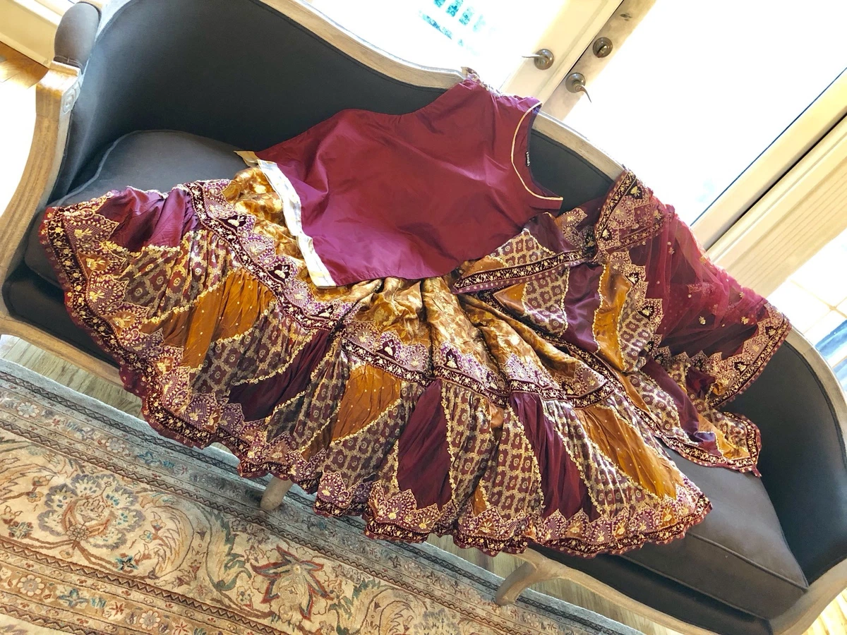 Blood red top bridal dress