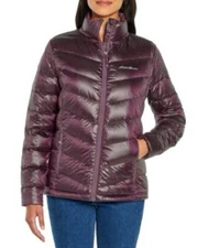 Eddie Bauer Ladies Down Packable Jacket Size Large Iridescent Plum NEW