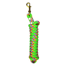Poly Lead Rope Lime Green Rainbow 5/8" x 9' w/ BP Bolt Snap 2-Pack 18211