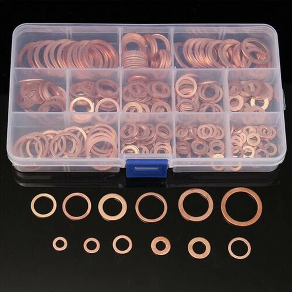 280X Motorcycle Bike Car SUV Brake Line Banjo Bolt Copper Crush Washers W/Case - Image 2 of 4