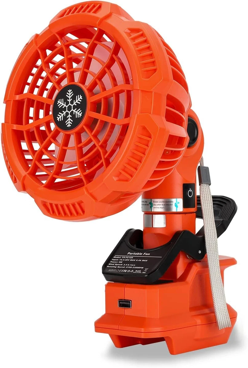 Jobsite Fan for BLACK DECKER 20V Battery Handheld Camping Portable