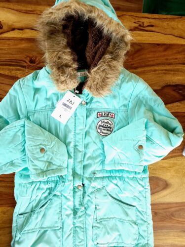New Z&I Army Women's Junior's Faux Fur Zip Winter Green Parka Coat