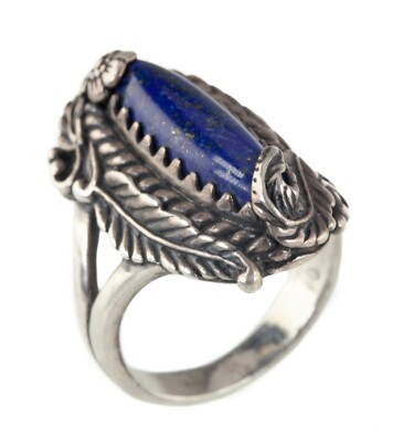 Herren Carolyn Pollack Relios Sterlingsilber Lapis Lazuli Ring Größe 11,25