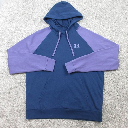 Under Armour Pullover Herren XXL 2XL Blau Lila Raglan Pulli Hoodie Sweatshirt
