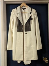 Saks Fifth Avenue Coat Size 2 With Leather Detail 