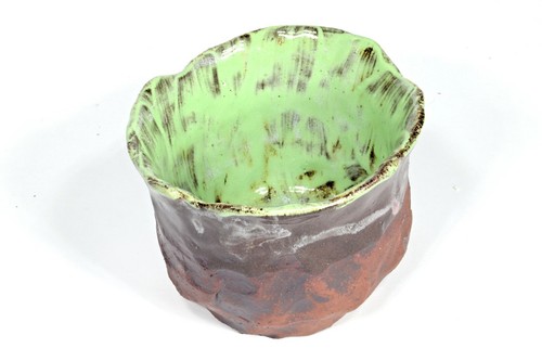 Skulptur Teeschale "Green Tea" Unikat Keramik Prof.em Loeschner-Gornau BG7 - Picture 7 of 9