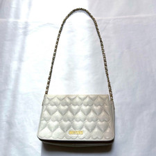 MOSCHINO Moschino leather shoulder bag heart shape quilted lambskin Ivory