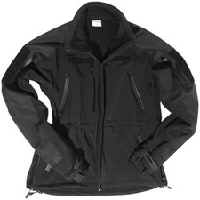TAKTISCHE SOFTSHELL HERREN WINDPROOF JACKE MANTEL POLIZEI WACHE SECURITY SCHWARZ