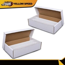 3000 Count Super Shoe Cardboard Standard Trading/Gaming Card Storage Boxes 2pcs