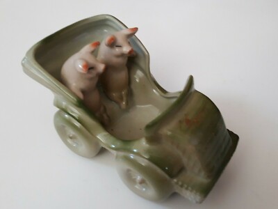 Victorian Pigs In The Car Fairing German Porcelain Ebay