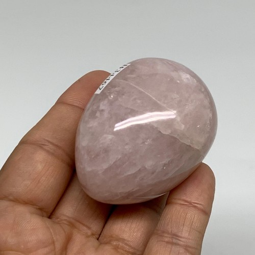 123.1g, 2.1"x1.6", Natural Gemstone Pink Rose Quartz Egg Crystal @India, B34467 - Picture 8 of 13