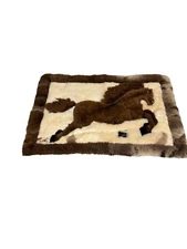 Alpaca Fur Horse! Soft Tapestry Rug Bed Throw Wall Hanging- Made In Peru-47”x31”