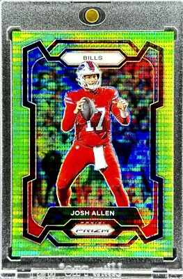Josh Allen GREEN PULSAR REFRACTOR SP INVESTMENT CARD QB STAR BILLS + HOLDER